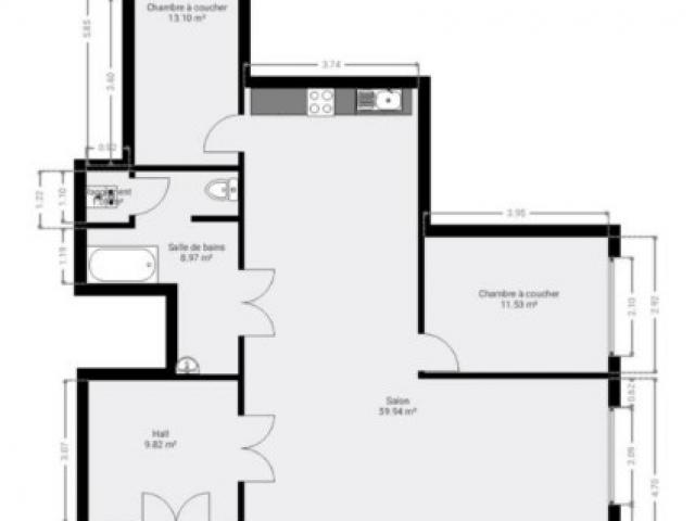 Spa (centre) - Appartement au RDC, 2 chambres  - rue du Waux-Hall, 12 - 197.500 €